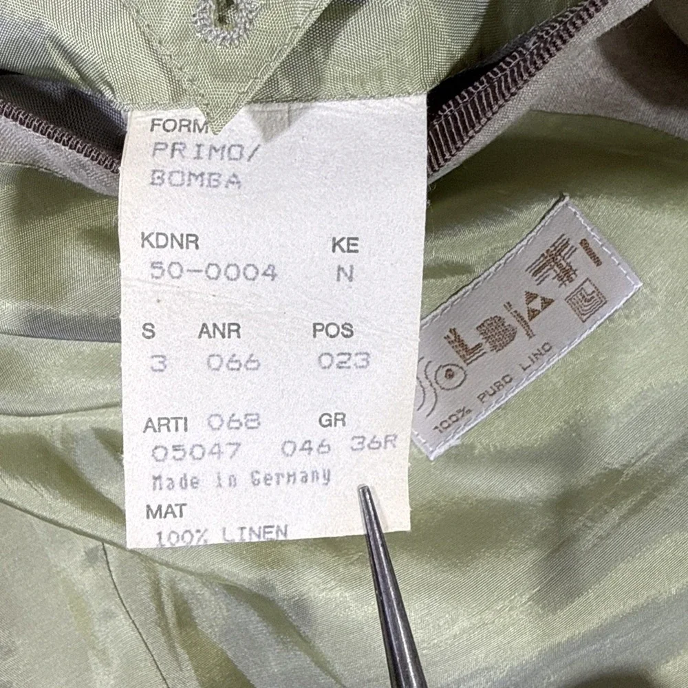 Hugo Boss Jacket Mens Size 42 Chest 100% Solbiati Linen Sand Double Breasted
